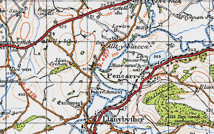 Old map of Alltyblaca in 1947