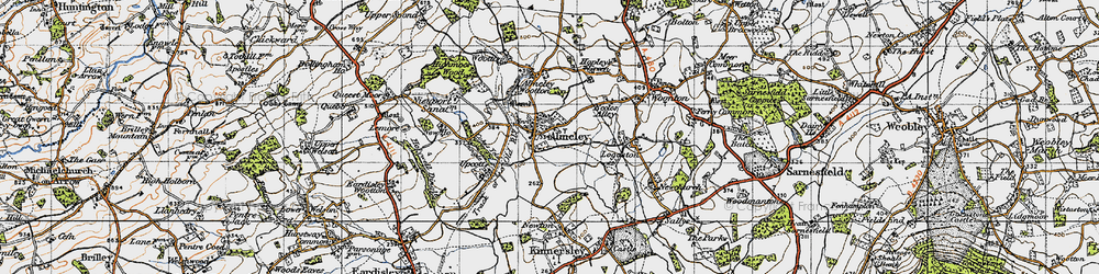 Old map of Almeley in 1947