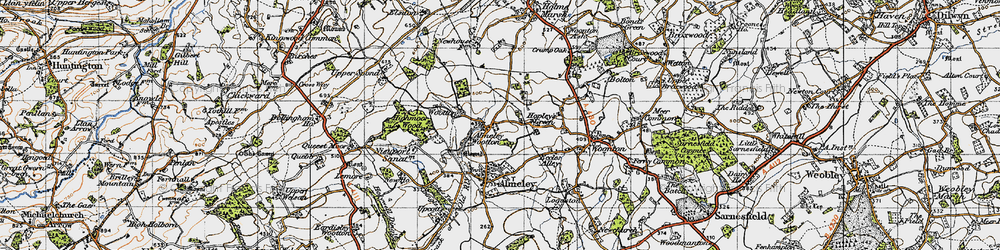 Old map of Almeley Wootton in 1947