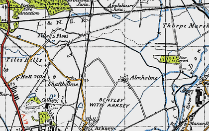 Old map of Almholme in 1947