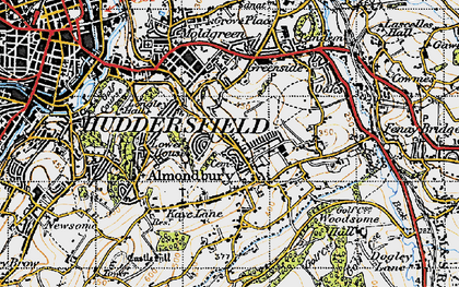 Old map of Almondbury in 1947