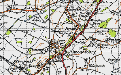 Old map of Almondsbury in 1946