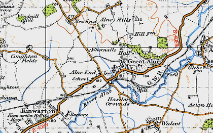 Old map of Alne End in 1947