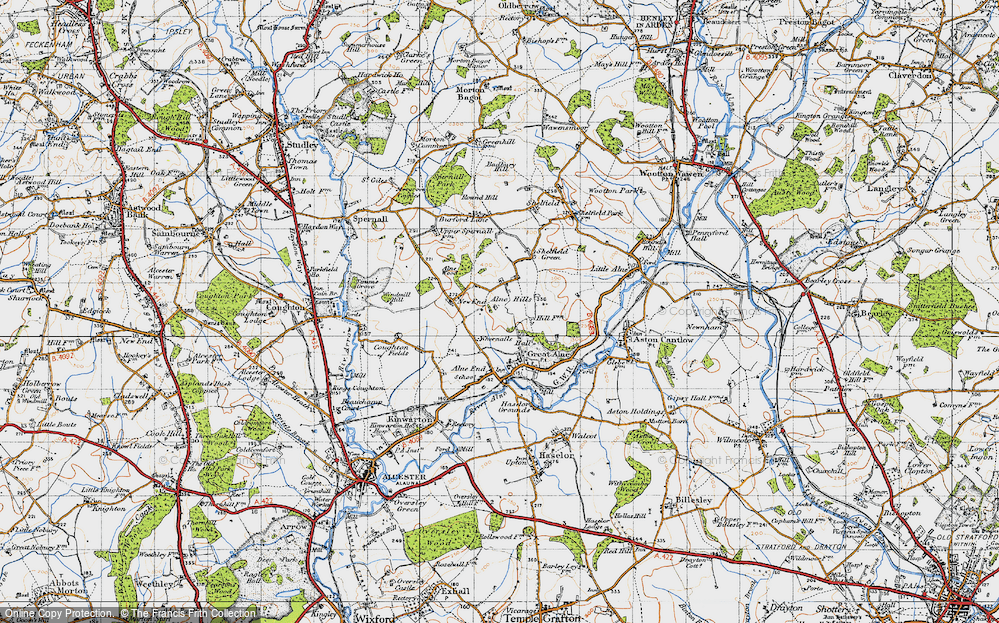 Old Map of Alne Hills, 1947 in 1947