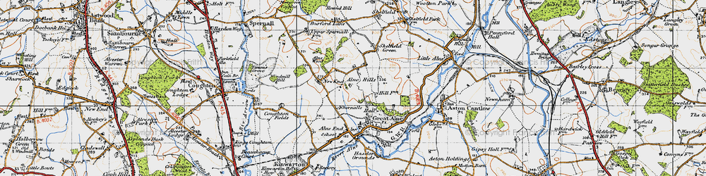 Old map of Alne Hills in 1947
