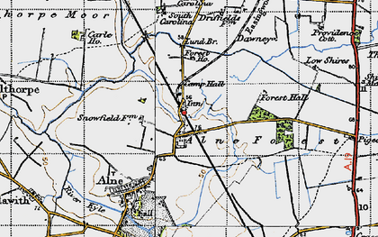 Old map of Alne Forest in 1947