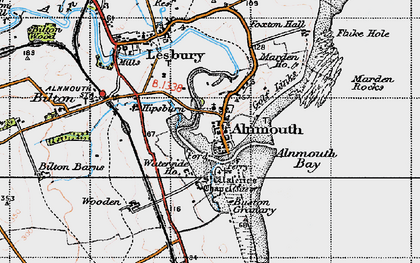 Old map of Alnmouth in 1947