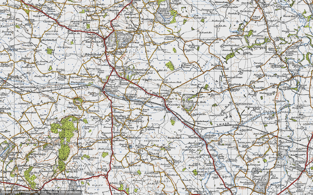 Old Map of Alpraham, 1947 in 1947