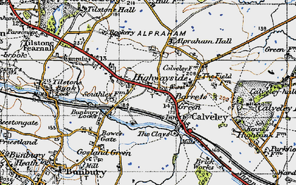 Old map of Alpraham in 1947