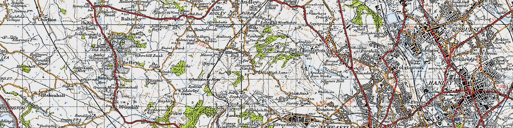 Old map of Alsagers Bank in 1946