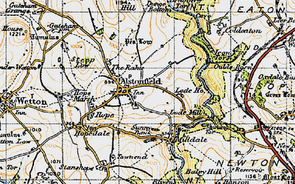 Old map of Alstonefield in 1947