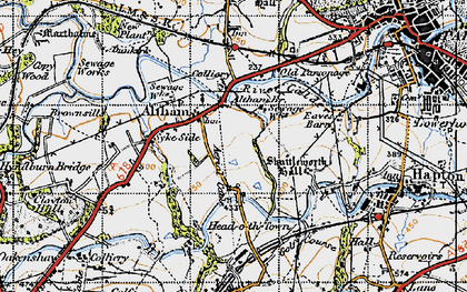Old map of Altham in 1947