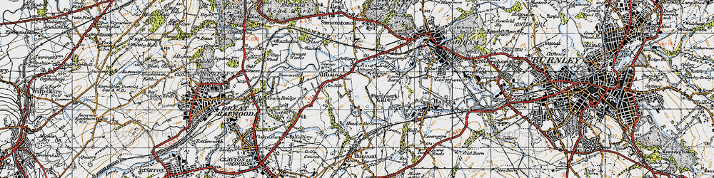 Old map of Altham in 1947