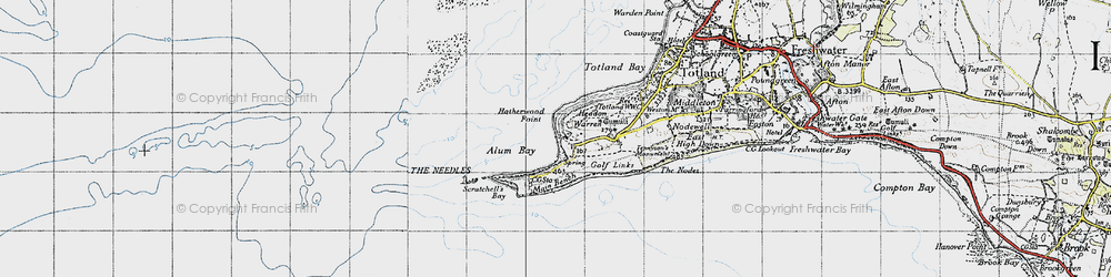 Old map of Alum Bay in 1940