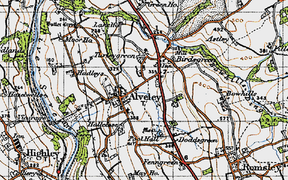 Old map of Alveley in 1947
