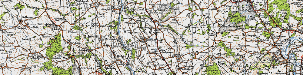 Old map of Bowhills in 1947
