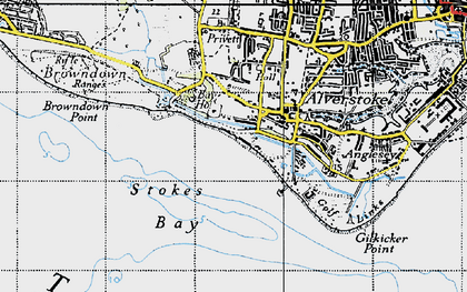 Old map of Alverstoke in 1945