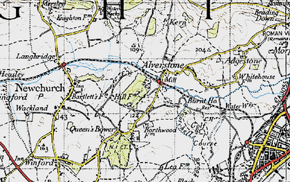 Old map of Alverstone in 1945