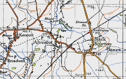 Old map of Alvescot in 1947