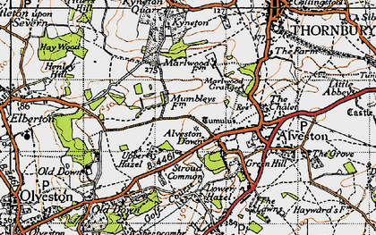 Old map of Alveston Down in 1946