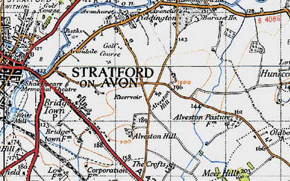 Old map of Alveston Hill in 1947