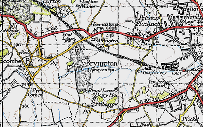 Old map of Brympton House in 1945