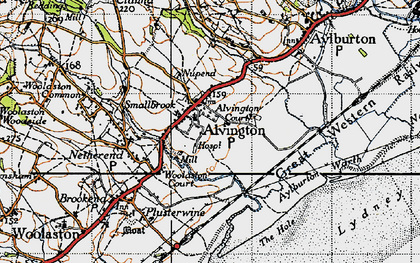 Old map of Aylburton Warth in 1946