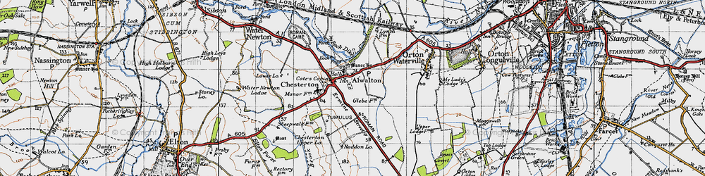 Old map of Alwalton in 1946