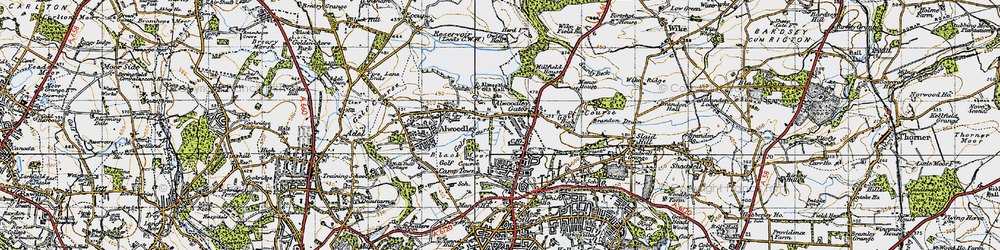 Old map of Alwoodley in 1947