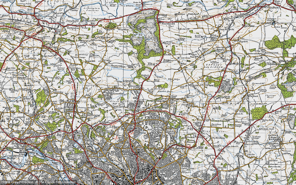 Old Map of Alwoodley Gates, 1947 in 1947