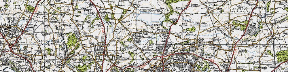 Old map of Alwoodley Park in 1947