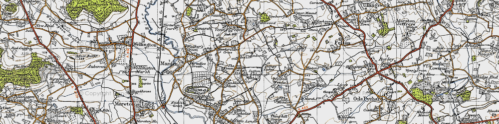 Old map of Amberley in 1947