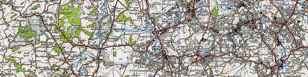 Old map of Amblecote in 1947