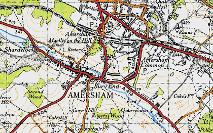 Old map of Amersham Common in 1946