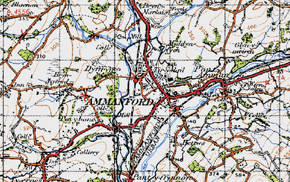 Old map of Ammanford in 1947