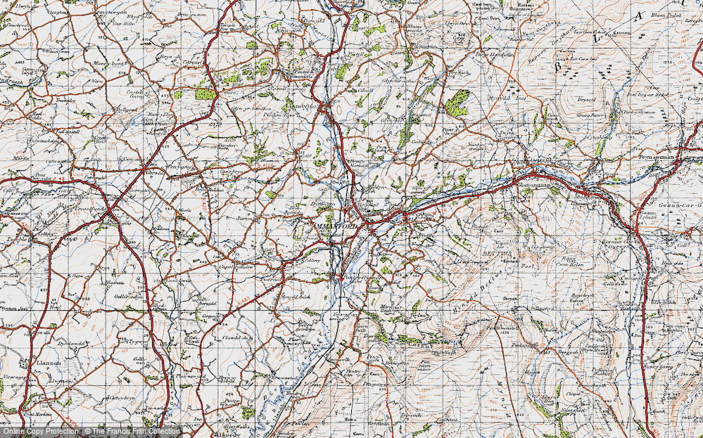 Old Map of Ammanford/Rhydaman, 1947 in 1947