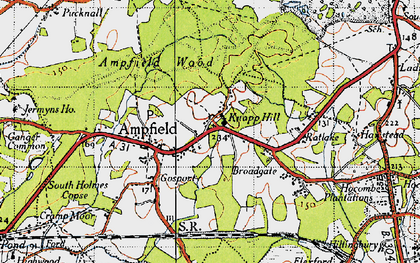 Old map of Ampfield in 1945