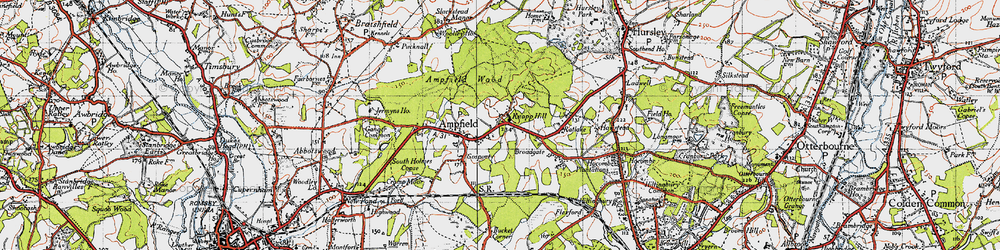 Old map of Ampfield in 1945