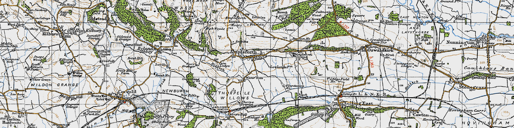 Old map of Ampleforth in 1947