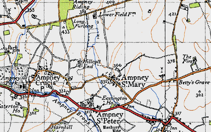 Old map of Ampney St Mary in 1947