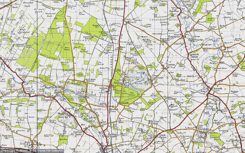Old Map of Ampton, 1946 in 1946