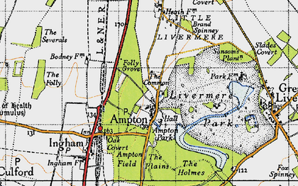 Old map of Brush Hills in 1946