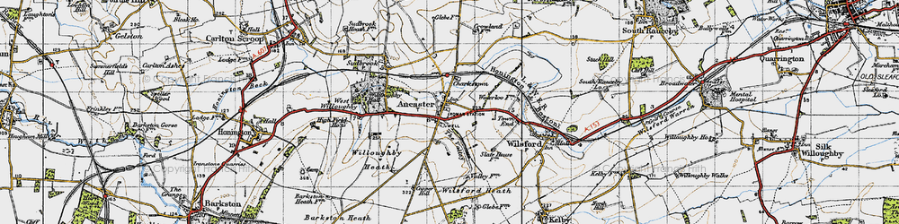 Old map of Ancaster in 1946