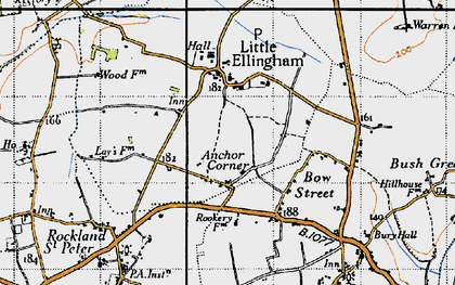 Old map of Anchor Corner in 1946
