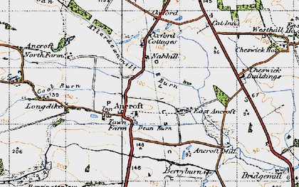 Old map of Ancroft in 1947
