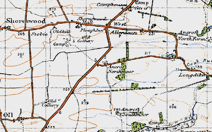 Old map of Ancroft Northmoor in 1947
