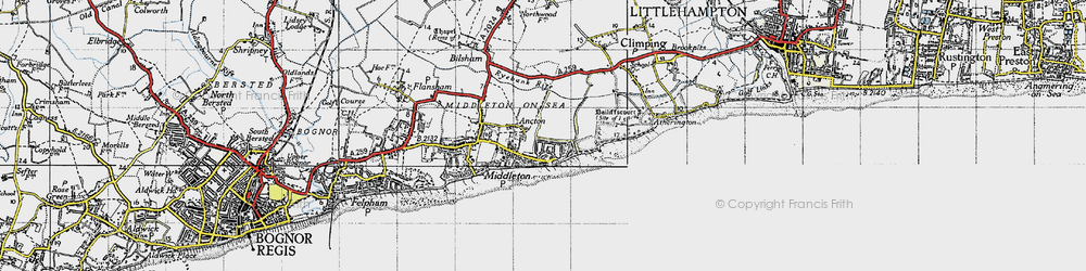 Old map of Ancton in 1945