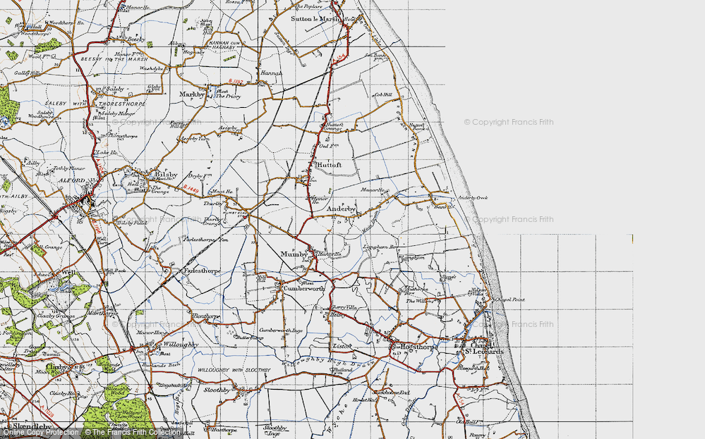 Old Map of Anderby, 1946 in 1946
