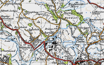 Old map of Budworth Mere in 1947