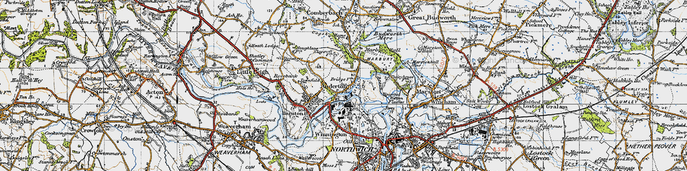 Old map of Anderton in 1947